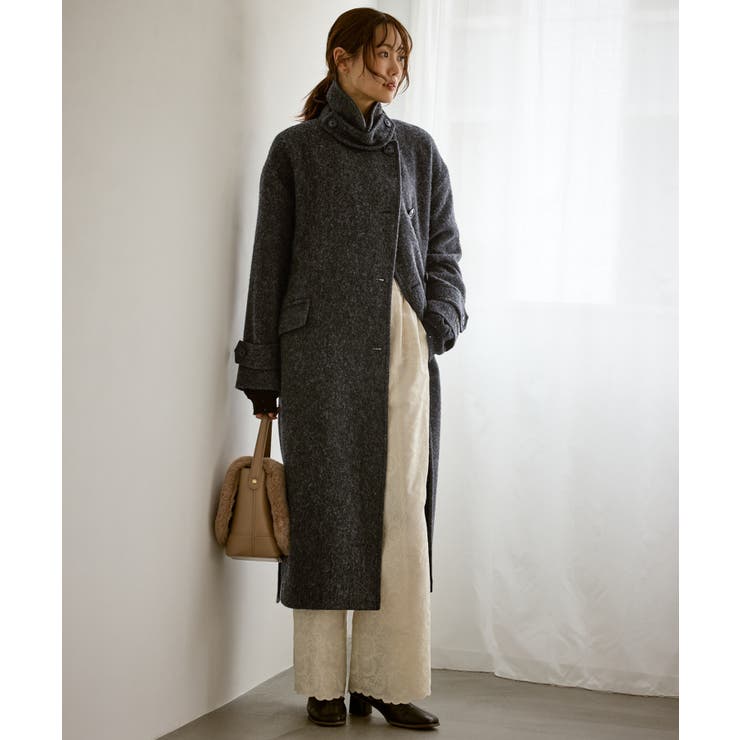 ブラック系(02) | JAPAN FABRIC スタンドカラーロングコート/一部WEB限定カラー | ROPE' PICNIC