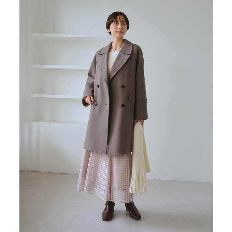 ジャージメルトン無地＆チェックオーバーPコート 一部WEB限定カラー リンクコー… | ROPE' PICNIC | 詳細画像15 
