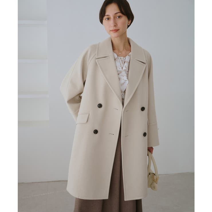 ベージュ(27) | ジャージメルトン無地＆チェックオーバーPコート 一部WEB限定カラー リンクコー… | ROPE' PICNIC