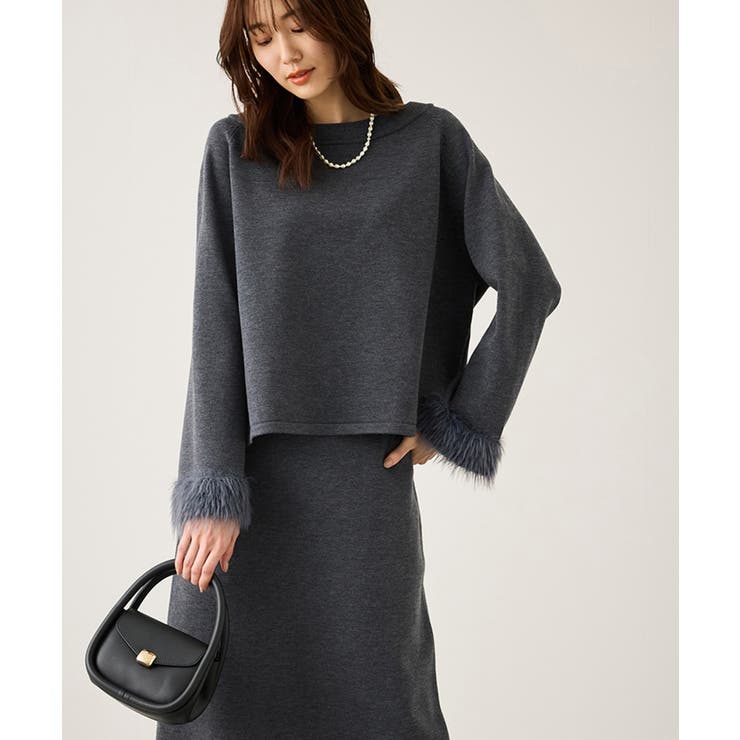 グレー(07) | フェイクファースリーブニットセットアップ | ROPE' PICNIC