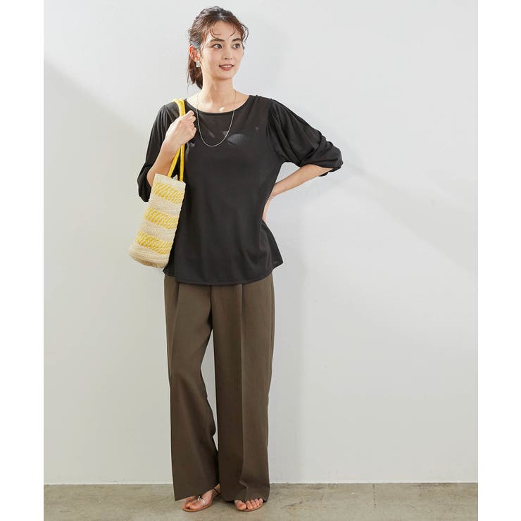 【セットアップ対応】麻調シアーワイドパンツ | ROPE' PICNIC | 詳細画像17