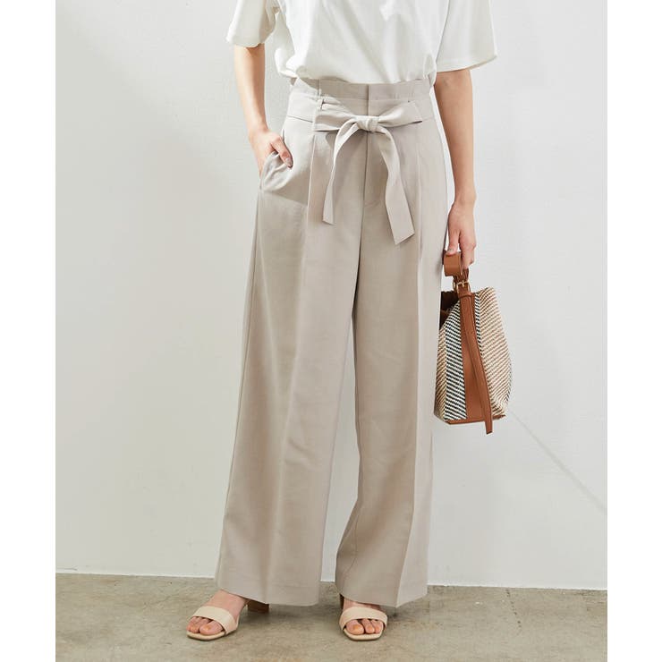 ベージュ(27) | 【セットアップ対応】麻調シアーワイドパンツ | ROPE' PICNIC
