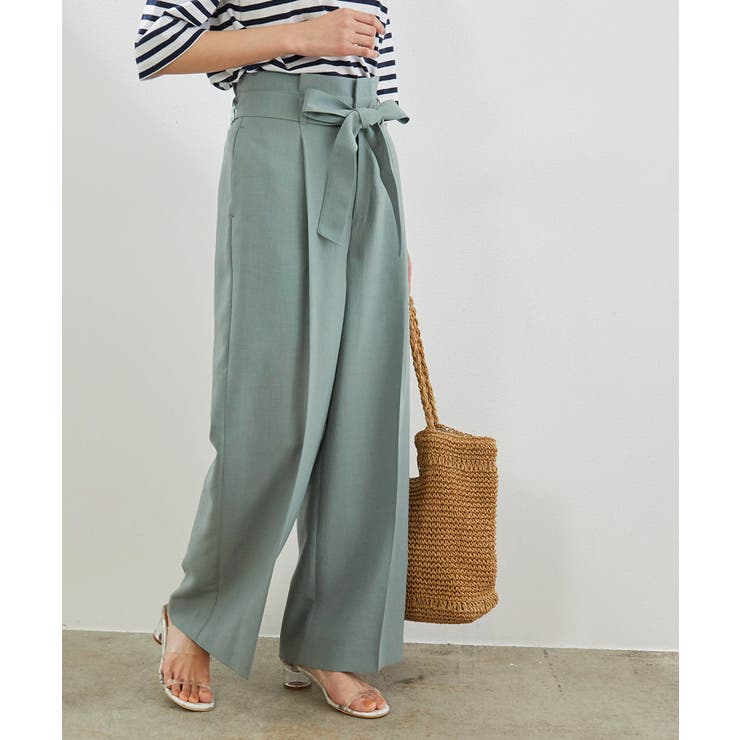 ライトグリーン(33) | 【セットアップ対応】麻調シアーワイドパンツ | ROPE' PICNIC