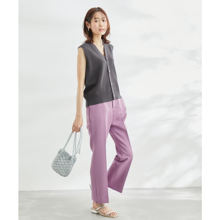 【ラク美】ファスナースリットカラーパンツ | ROPE' PICNIC | 詳細画像3 