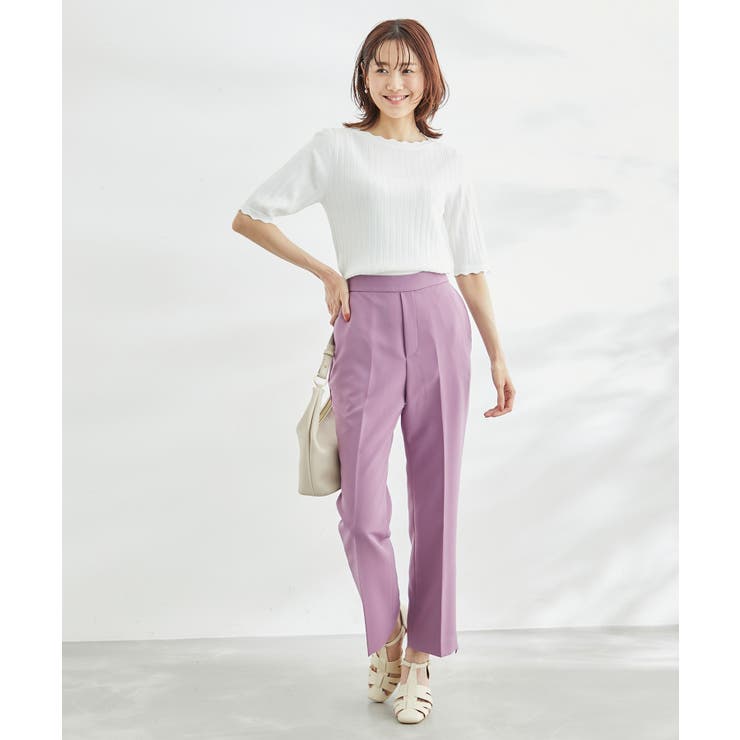 【ラク美】ファスナースリットカラーパンツ | ROPE' PICNIC | 詳細画像4 