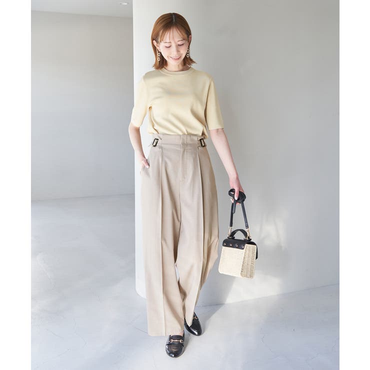 セットアップ対応/麻調シアーハイウエストパンツ[品番：RPCW0035684]｜ROPE'  PICNIC（ロペピクニック）のレディースファッション通販｜SHOPLIST（ショップリスト）