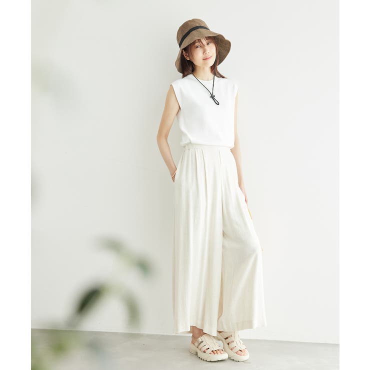 レーヨン麻混イージーワイドパンツ | ROPE' PICNIC | 詳細画像12 