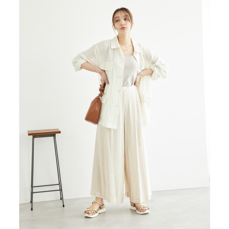 レーヨン麻混イージーワイドパンツ | ROPE' PICNIC | 詳細画像23 