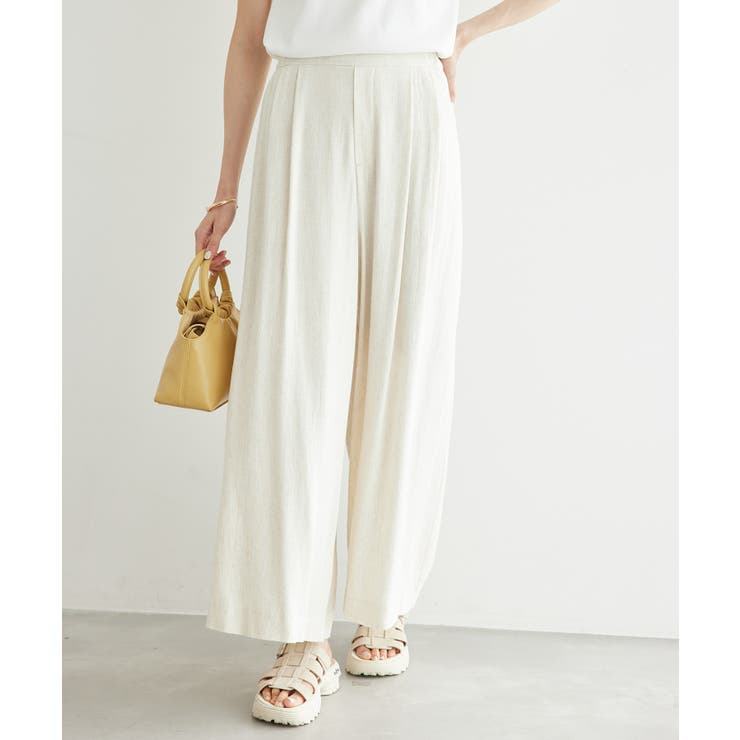 ベージュ系(28) | レーヨン麻混イージーワイドパンツ | ROPE' PICNIC