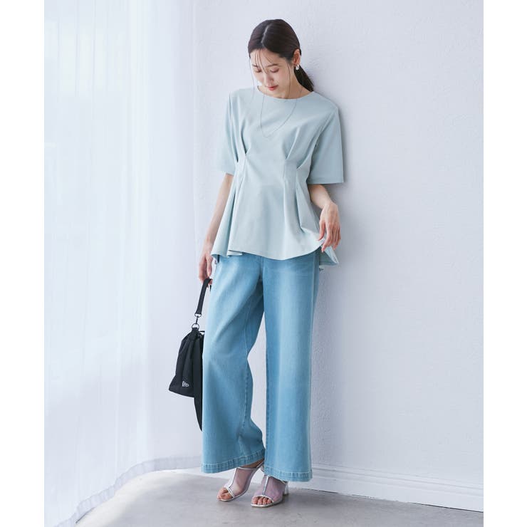 【ウエスト革命デニム】ウエストシェイプデニムワイドパンツ | ROPE' PICNIC | 詳細画像16 