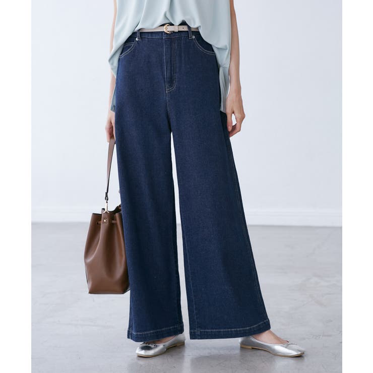 【ウエスト革命デニム】ウエストシェイプデニムワイドパンツ | ROPE' PICNIC | 詳細画像4 