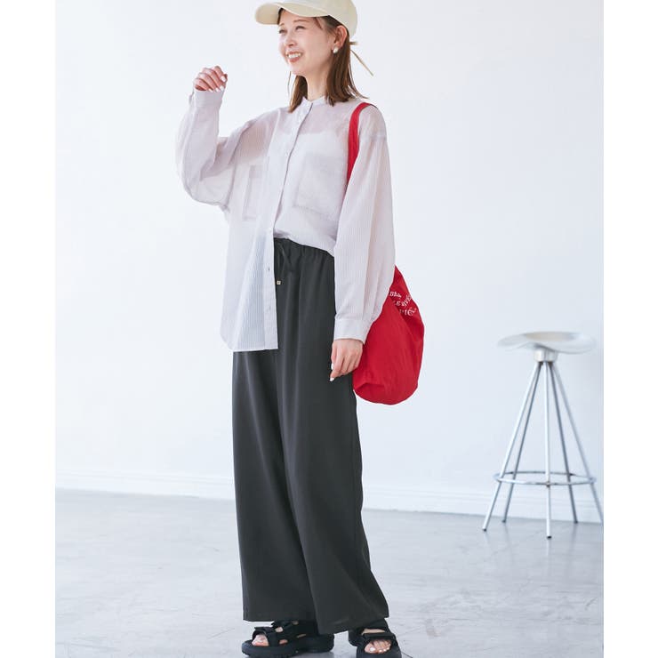 【吸水速乾・防シワ】エフォートレスリラックスイージーワイドパンツ | ROPE' PICNIC | 詳細画像11 