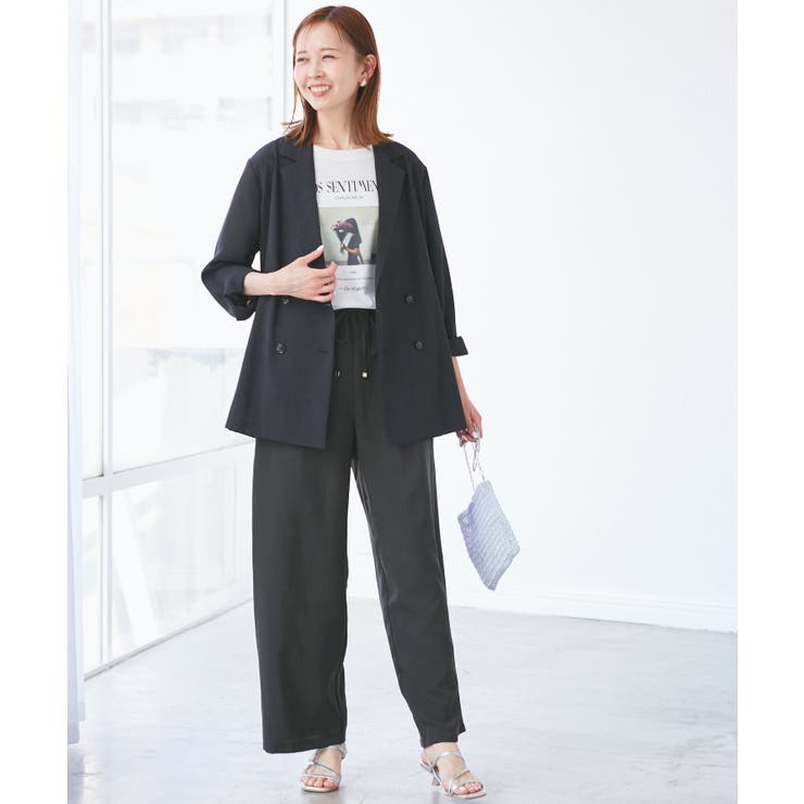 【吸水速乾・防シワ】エフォートレスリラックスイージーワイドパンツ | ROPE' PICNIC | 詳細画像13 