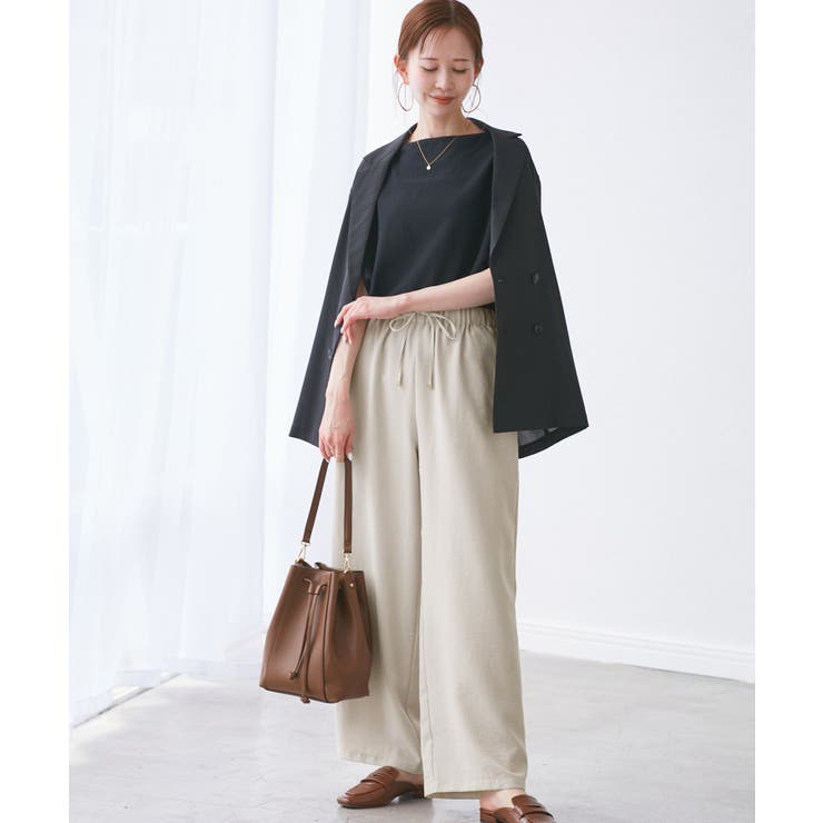 【吸水速乾・防シワ】エフォートレスリラックスイージーワイドパンツ | ROPE' PICNIC | 詳細画像22 