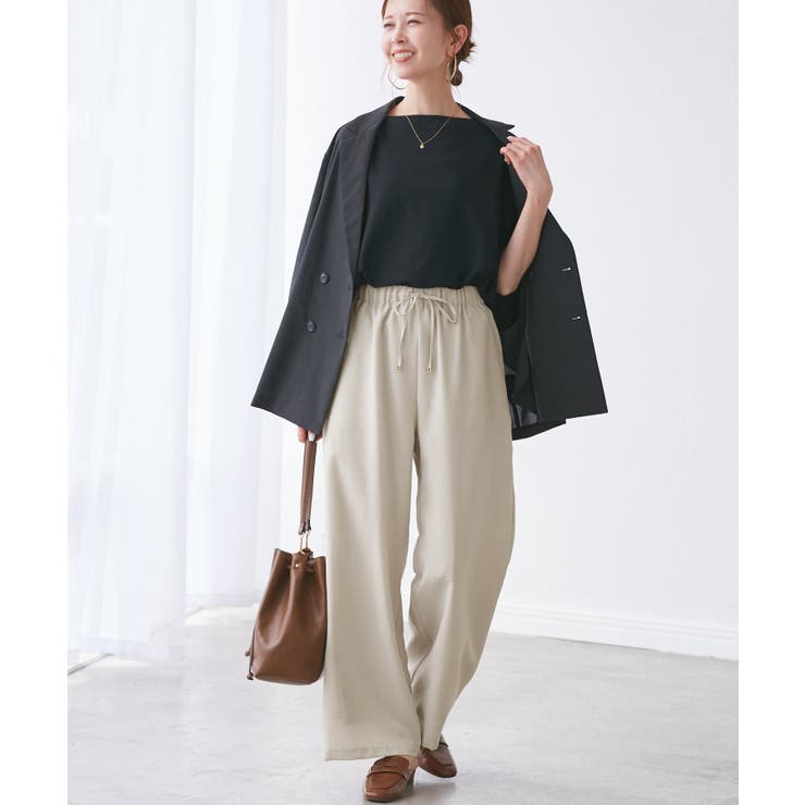 【吸水速乾・防シワ】エフォートレスリラックスイージーワイドパンツ | ROPE' PICNIC | 詳細画像23 