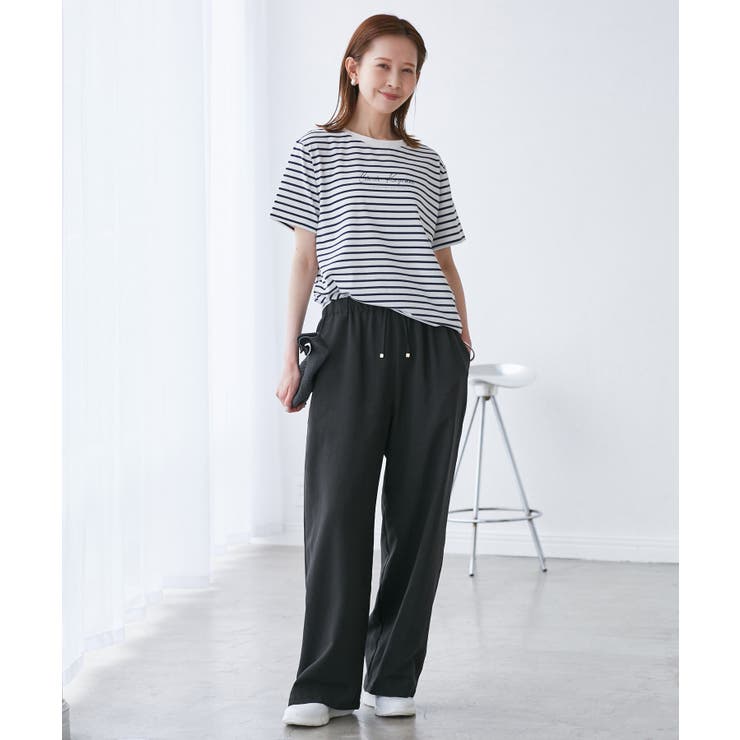 【吸水速乾・防シワ】エフォートレスリラックスイージーワイドパンツ | ROPE' PICNIC | 詳細画像9 