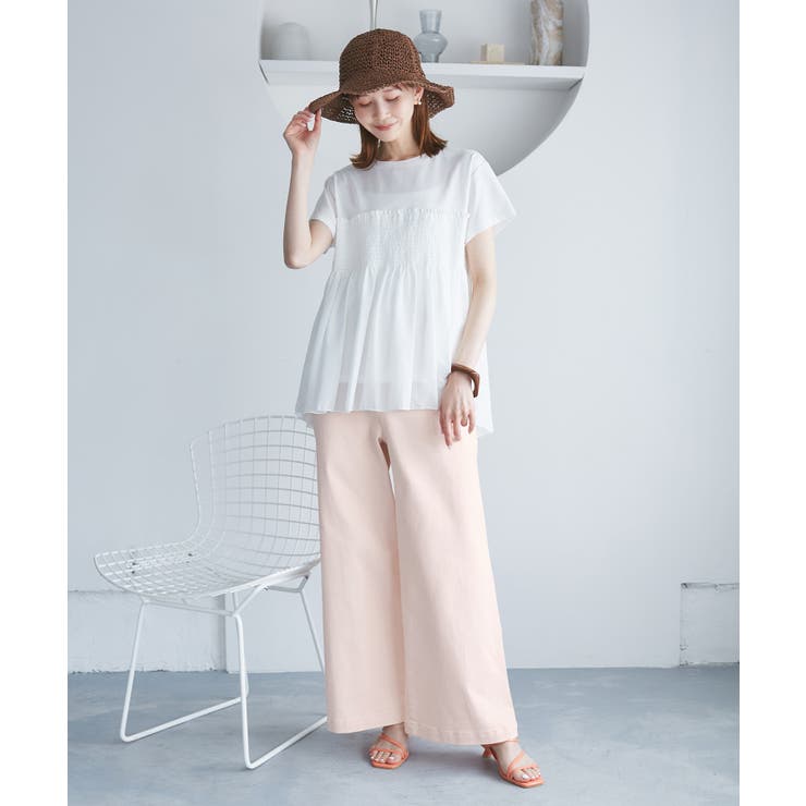 【ウエスト革命デニム】Pinkウエストシェイプワイドデニム | ROPE' PICNIC | 詳細画像3 