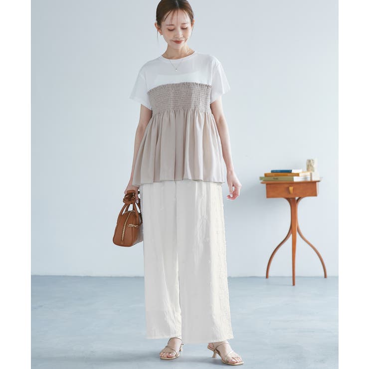 3D刺繍レースワイドパンツ/リンクコーデ | ROPE' PICNIC | 詳細画像5 