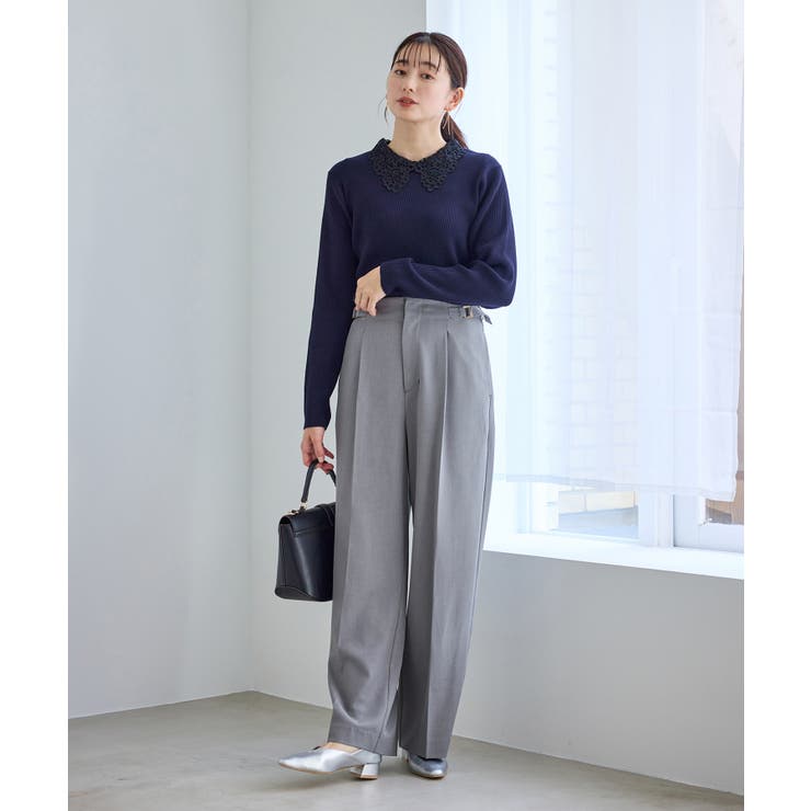 クリアツイルサイドベルトワイドパンツ セレモニー セットアップ対応 | ROPE' PICNIC | 詳細画像10 