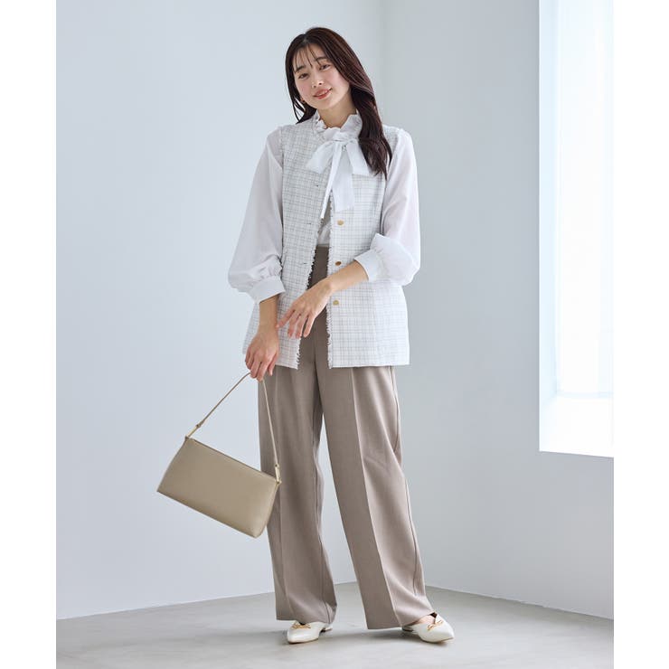 クリアツイルサイドベルトワイドパンツ セレモニー セットアップ対応 | ROPE' PICNIC | 詳細画像12 