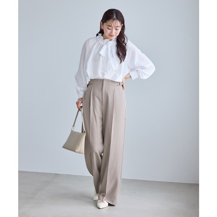 クリアツイルサイドベルトワイドパンツ セレモニー セットアップ対応 | ROPE' PICNIC | 詳細画像13 