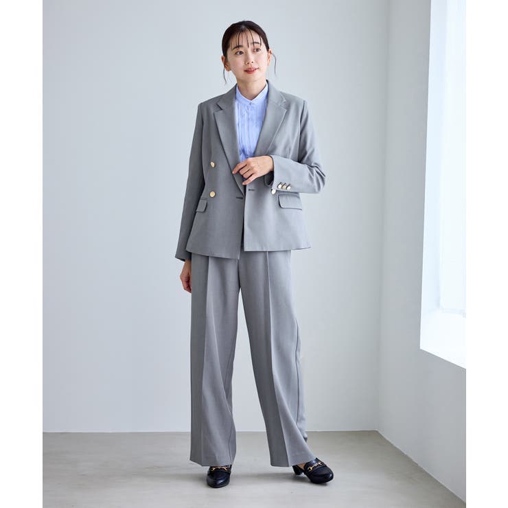 クリアツイルサイドベルトワイドパンツ セレモニー セットアップ対応 | ROPE' PICNIC | 詳細画像4 