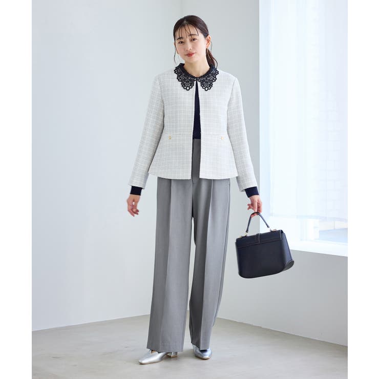 クリアツイルサイドベルトワイドパンツ セレモニー セットアップ対応 | ROPE' PICNIC | 詳細画像8 