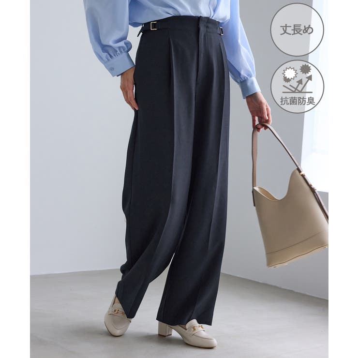 ネイビー(40) | クリアツイルサイドベルトワイドパンツ セレモニー セットアップ対応 | ROPE' PICNIC