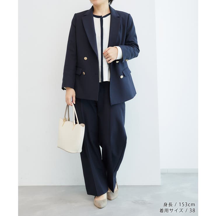 ロペピクニック セットアップ ウールライクサージ パンツ ジャケット 40 黒 ロペピクニック セットアップ ウールライクサージ パンツ ジャケット