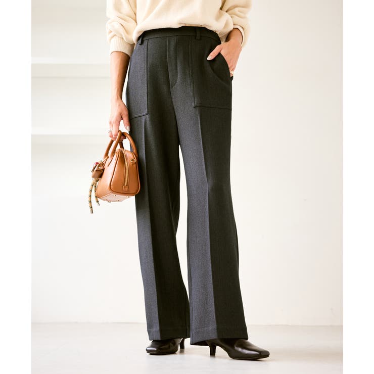 チャコール(06) | ベイカーワイドパンツ/通勤対応 | ROPE' PICNIC