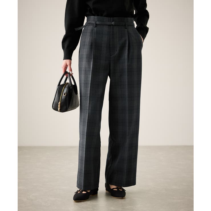 裏起毛無地＆チェックアソートワイドパンツ/防シワ | ROPE' PICNIC | 詳細画像10 