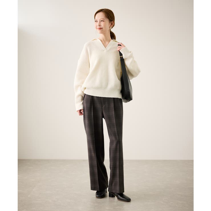 裏起毛無地＆チェックアソートワイドパンツ/防シワ | ROPE' PICNIC | 詳細画像12 