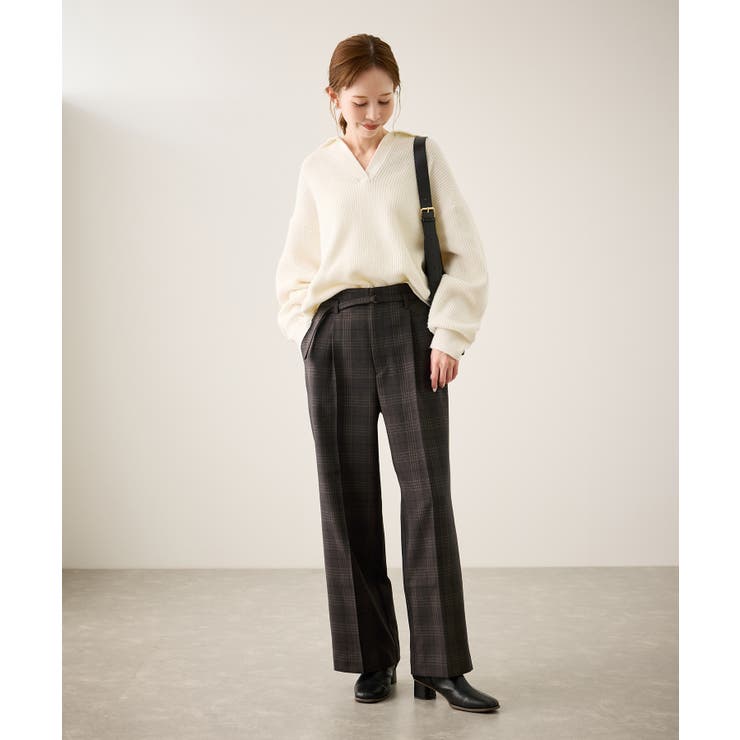 裏起毛無地＆チェックアソートワイドパンツ/防シワ | ROPE' PICNIC | 詳細画像13 