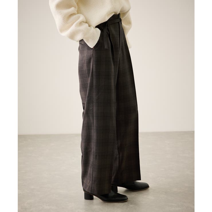 裏起毛無地＆チェックアソートワイドパンツ/防シワ | ROPE' PICNIC | 詳細画像15 