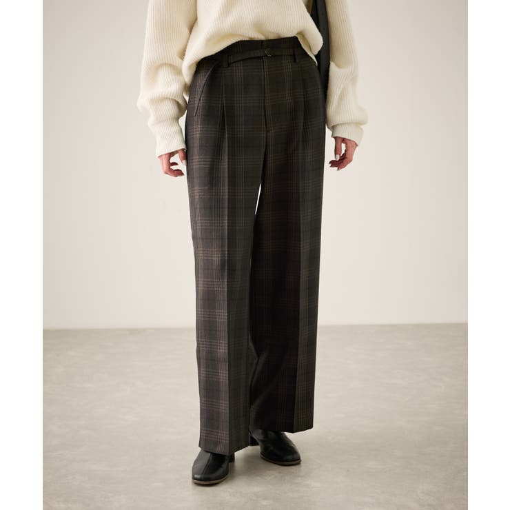 裏起毛無地＆チェックアソートワイドパンツ/防シワ | ROPE' PICNIC | 詳細画像16 