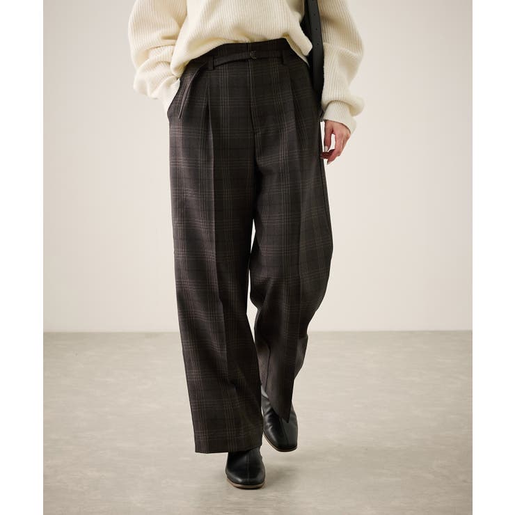 裏起毛無地＆チェックアソートワイドパンツ/防シワ | ROPE' PICNIC | 詳細画像17 