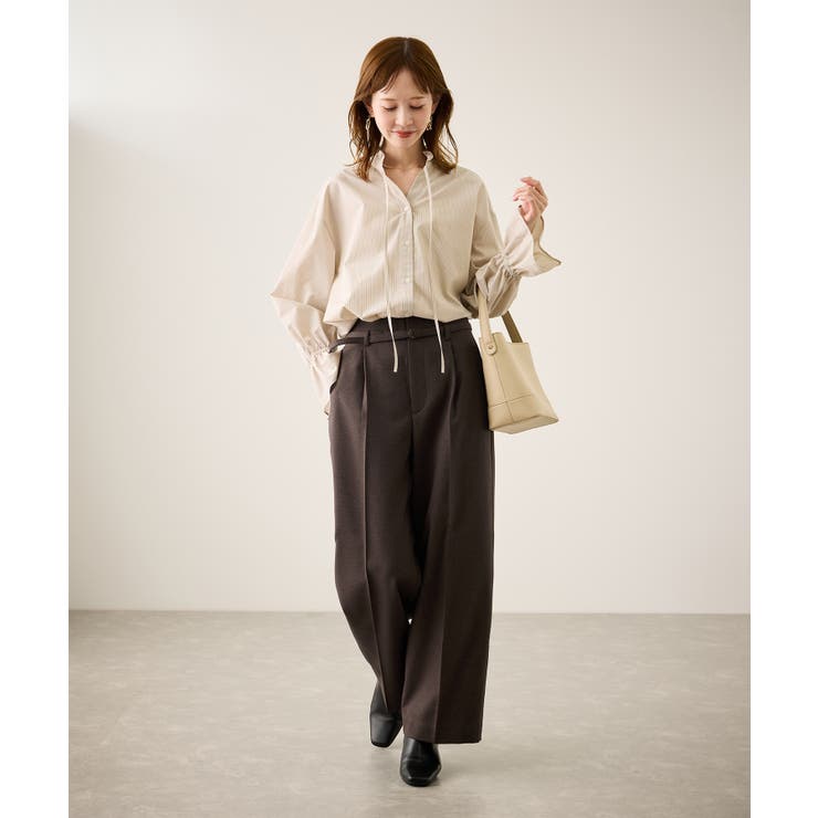 裏起毛無地＆チェックアソートワイドパンツ/防シワ | ROPE' PICNIC | 詳細画像18 