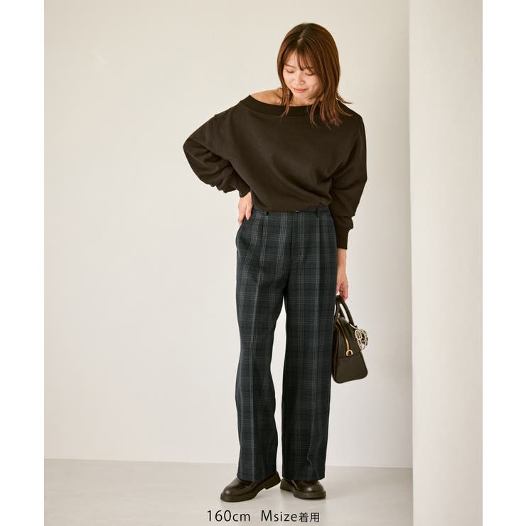 裏起毛無地＆チェックアソートワイドパンツ/防シワ | ROPE' PICNIC | 詳細画像2 