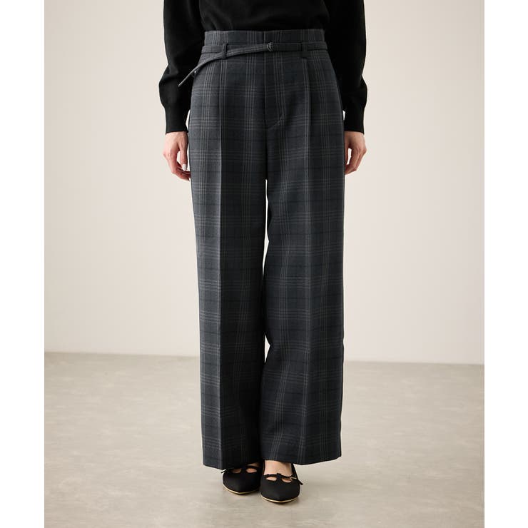 裏起毛無地＆チェックアソートワイドパンツ/防シワ | ROPE' PICNIC | 詳細画像23 