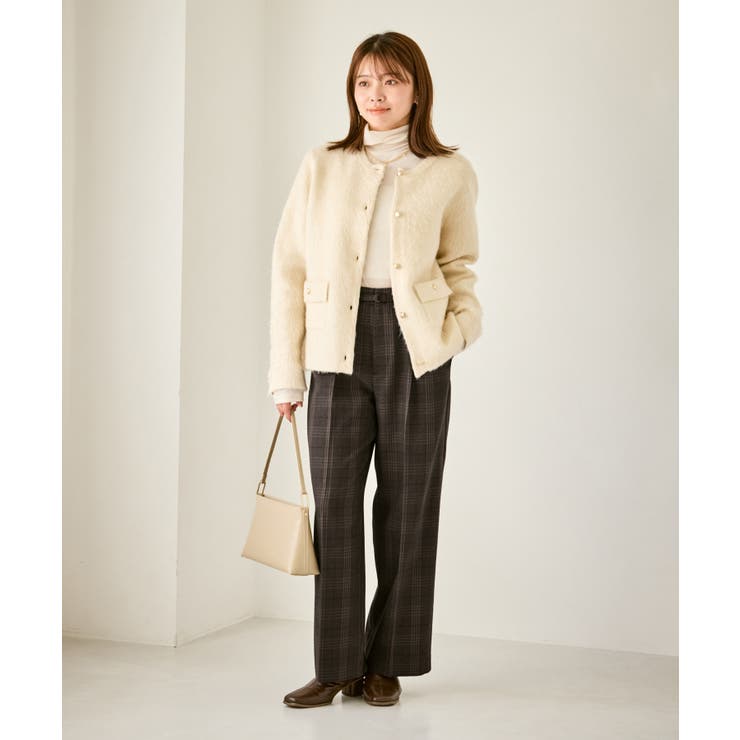裏起毛無地＆チェックアソートワイドパンツ/防シワ | ROPE' PICNIC | 詳細画像4 