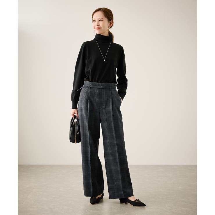 裏起毛無地＆チェックアソートワイドパンツ/防シワ | ROPE' PICNIC | 詳細画像8 