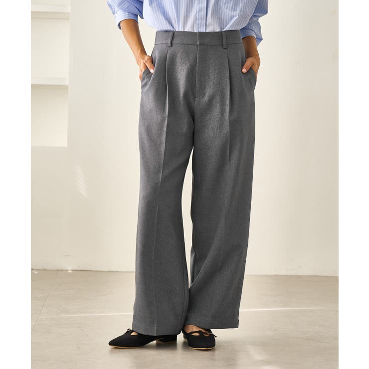 レディハンサムシリーズ ウールライクウエストタックセミワイドパンツ | ROPE' PICNIC | 詳細画像12 