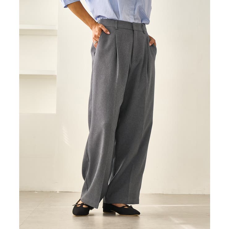 レディハンサムシリーズ ウールライクウエストタックセミワイドパンツ | ROPE' PICNIC | 詳細画像13 