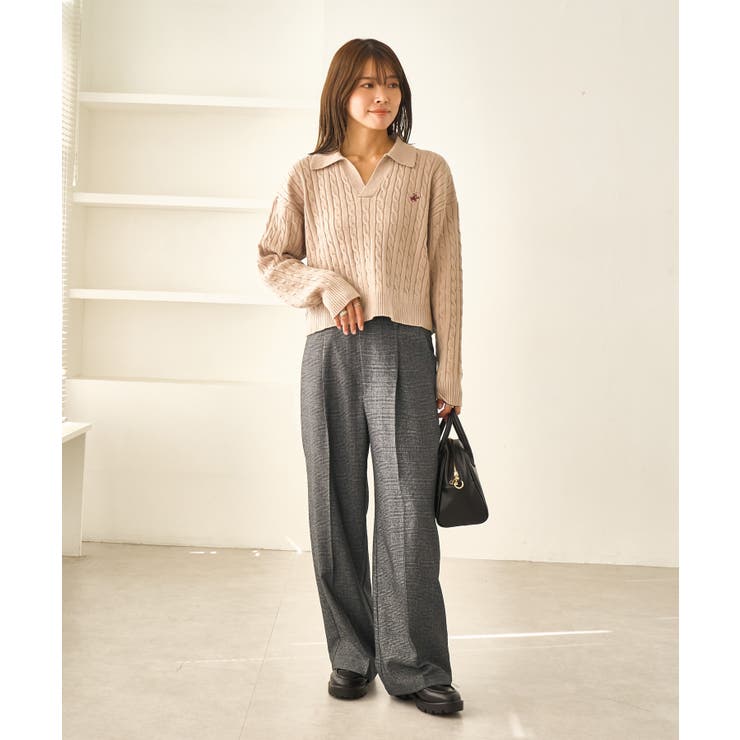 レディハンサムシリーズ ウールライクウエストタックセミワイドパンツ | ROPE' PICNIC | 詳細画像14 