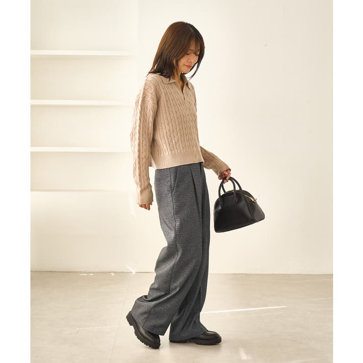 レディハンサムシリーズ ウールライクウエストタックセミワイドパンツ | ROPE' PICNIC | 詳細画像15 