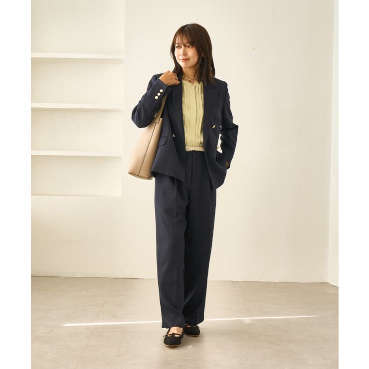 レディハンサムシリーズ ウールライクウエストタックセミワイドパンツ | ROPE' PICNIC | 詳細画像18 