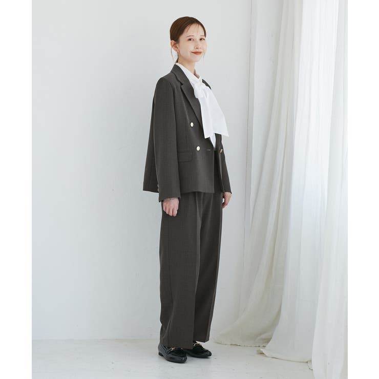 レディハンサムシリーズ ウールライクウエストタックセミワイドパンツ | ROPE' PICNIC | 詳細画像21 