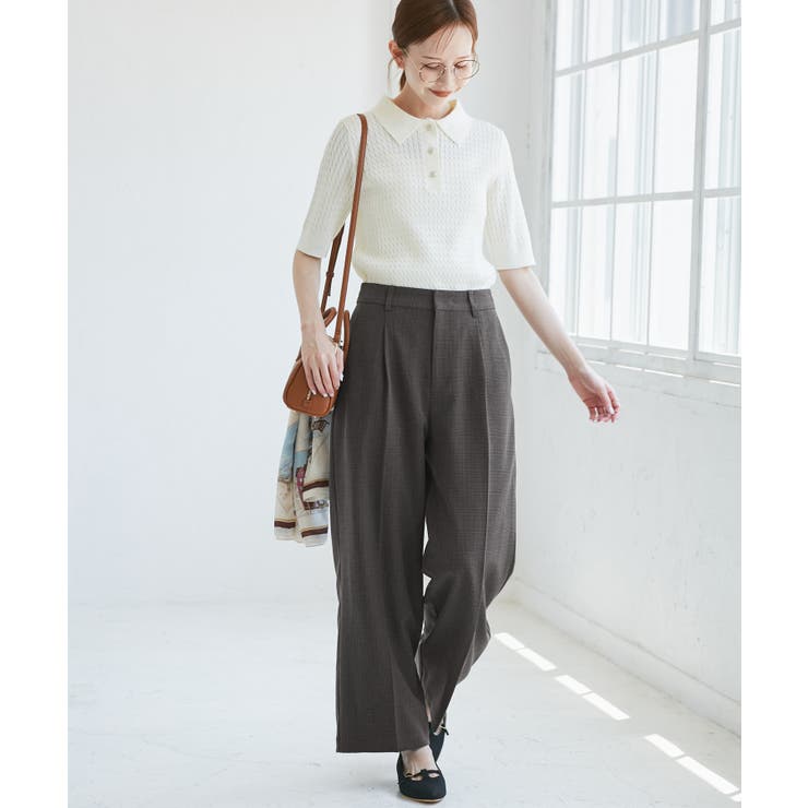 レディハンサムシリーズ ウールライクウエストタックセミワイドパンツ | ROPE' PICNIC | 詳細画像22 
