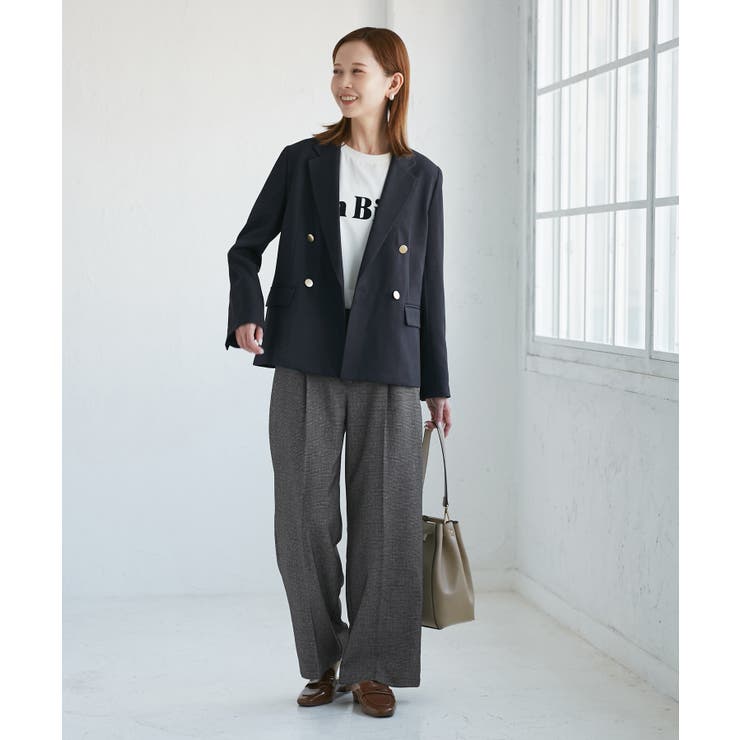 レディハンサムシリーズ ウールライクウエストタックセミワイドパンツ | ROPE' PICNIC | 詳細画像25 