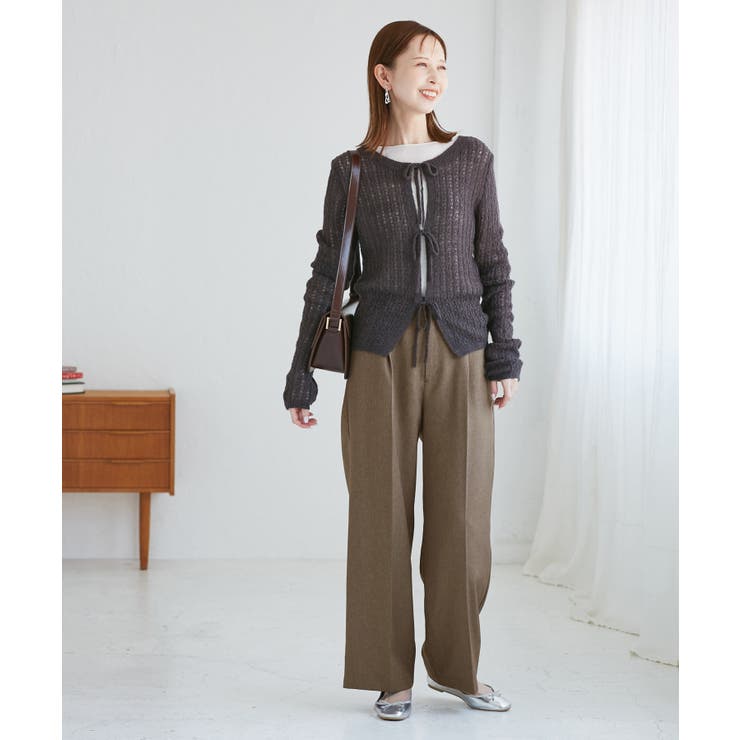 レディハンサムシリーズ ウールライクウエストタックセミワイドパンツ | ROPE' PICNIC | 詳細画像26 